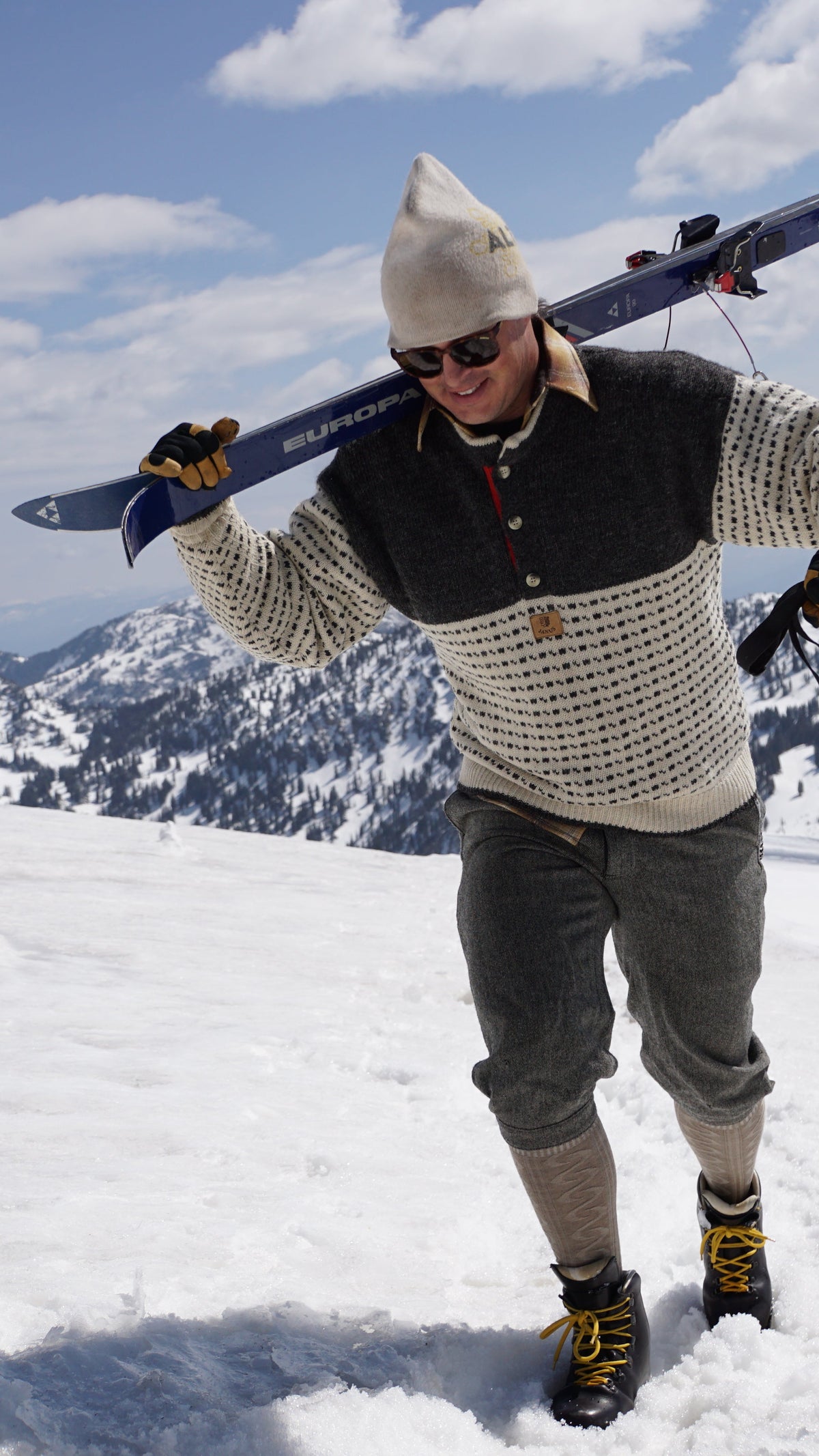 Josh Madsen Vintage Telemark Skiing Alta, Utah
