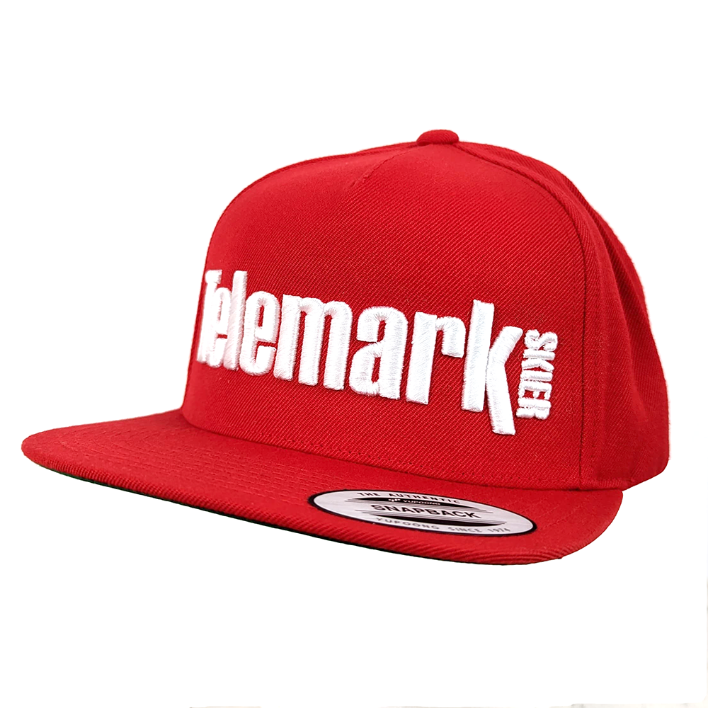 Red flat top brim hat